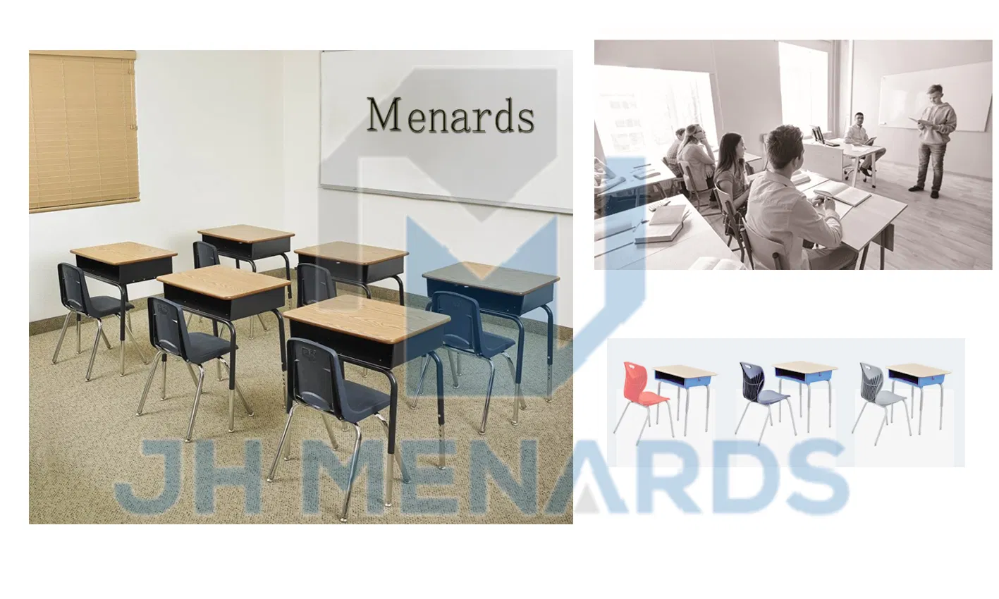 Design for Training Rooms School Students Chair Desk with Table