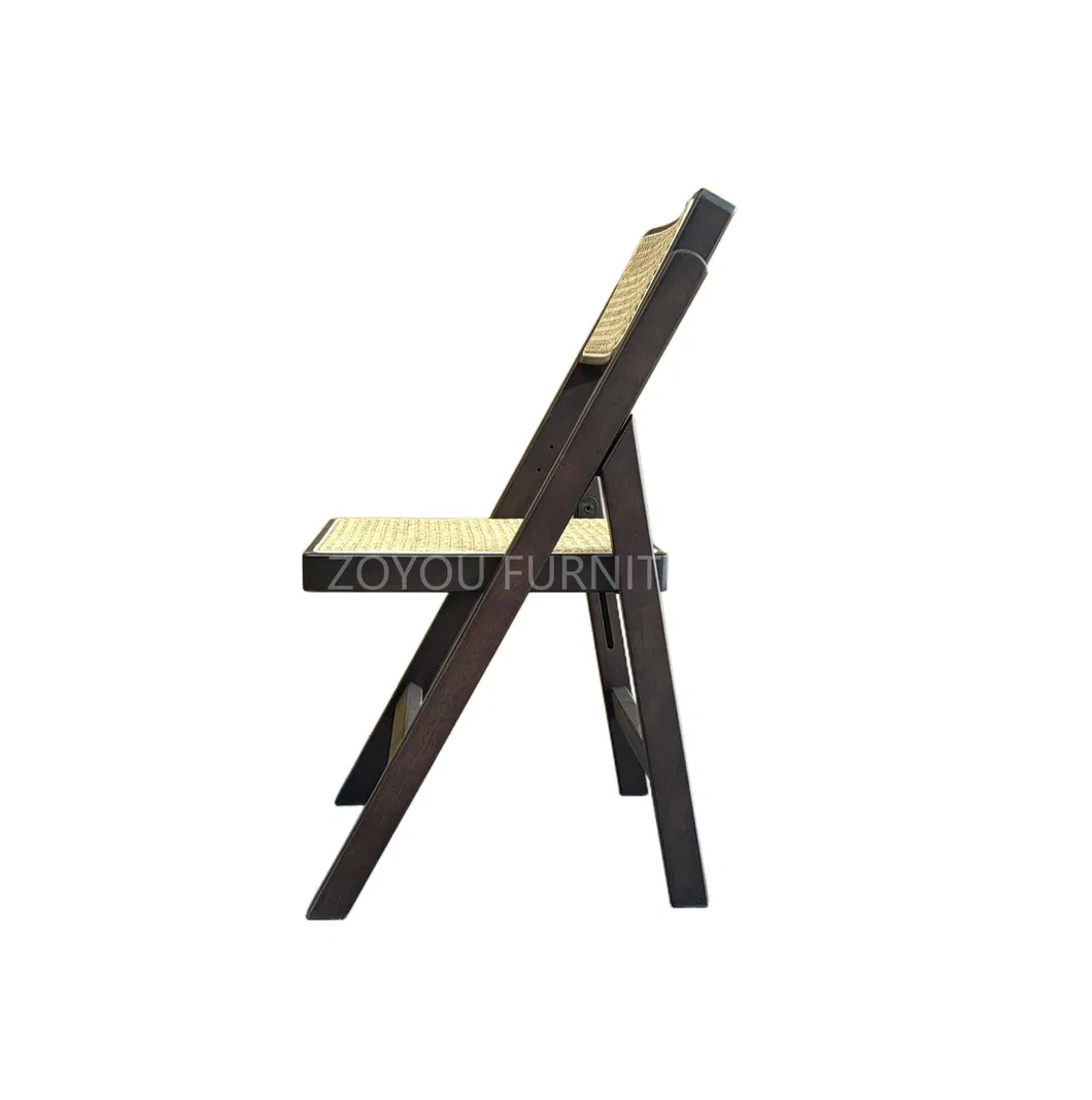 Wholesale Cheap Dining Chair Foldable Wood Chair Solid Wood Wooden Rattan Chair