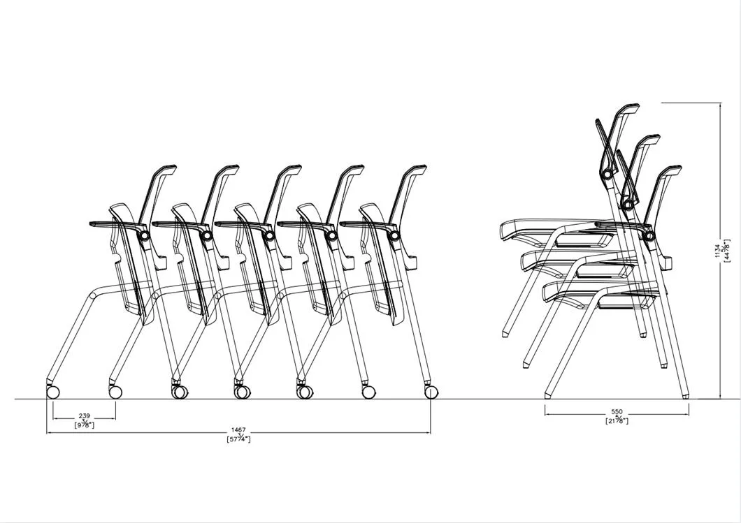 Modern Office Furniture Folding Chair with Armrests Mesh Event Training Chair