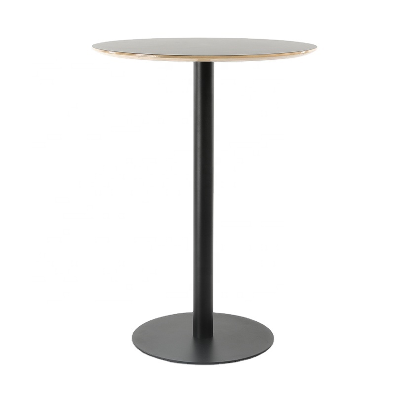 ANSI/BIFMA Standard Modern Wood Tabletop Restaurant High Bar Cocktail Table with Eco-Friendly Design for Commercial Use