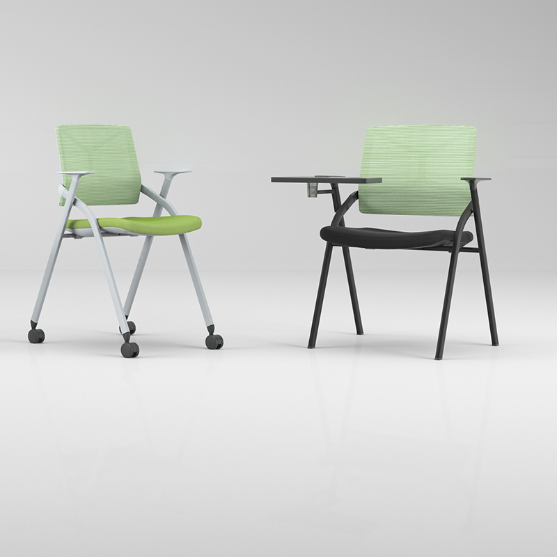 Folding Training University Lecture Chair with Table Pad Hall Chair with Wheel