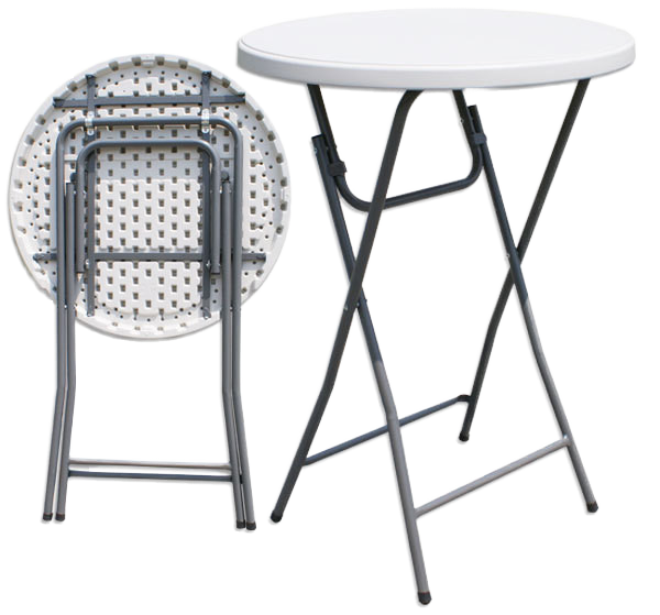 Wholesale Modern Design 60cm Diameter 110cm Height Plastic Round High Top Cocktail Bar Table for Outdoor Parties
