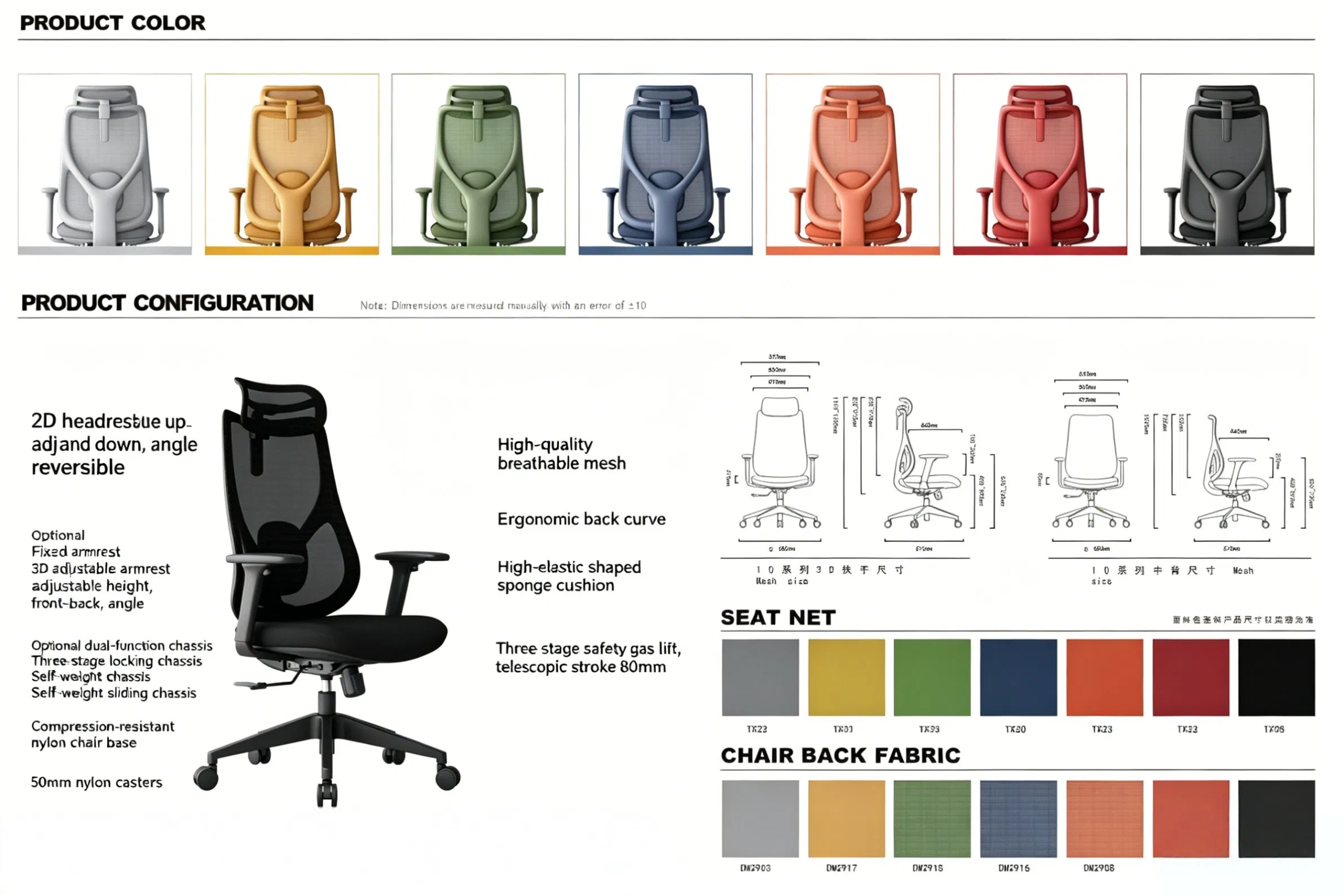Ergonomic Mesh Back Office Chair for Portable Training Sessions