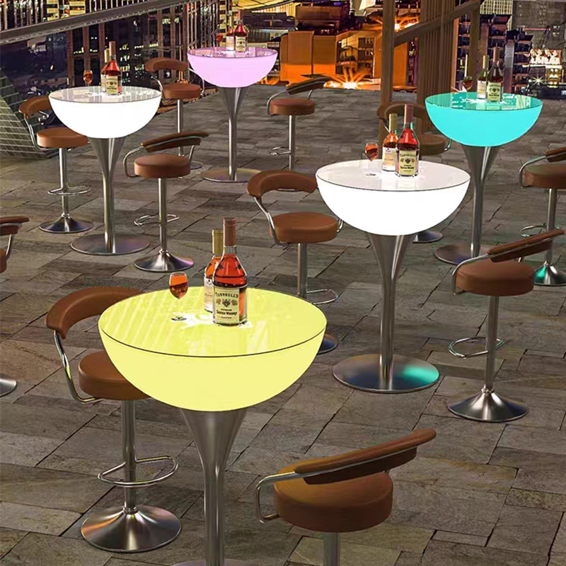 Commercial Bar Lounge Furniture Nightclub Illuminated Waterproof Led bar Table Led Furniture High Top Cocktail Tables for bar