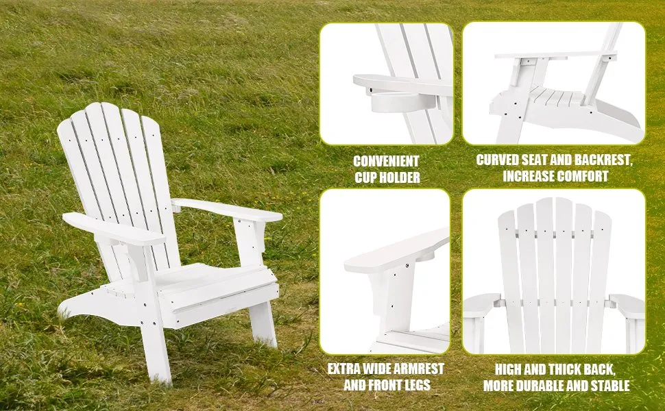 Popular Waterproof Patio Beach Chair Folding Plastic Wood Outdoor Adirondack Garden Chair