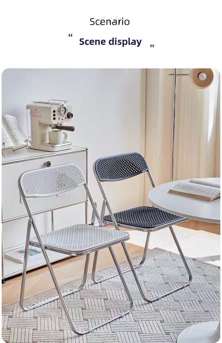 Factory-Wholesale Nordic Modern Minimalist Trendy Vanity Folding Chair Metal Social-Media-Hot Photo Home Dining Chair