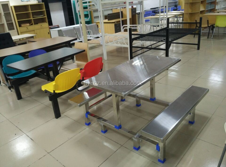Regular Economic Modern Fiberglass Waterproof Restaurant Dining Table and Chair Set with Long Bench Chair