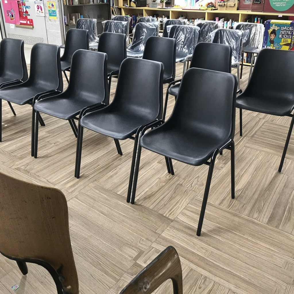 Discount High Quality Colorful School Chair England Stackable Metal Frame PP Plastic Chair