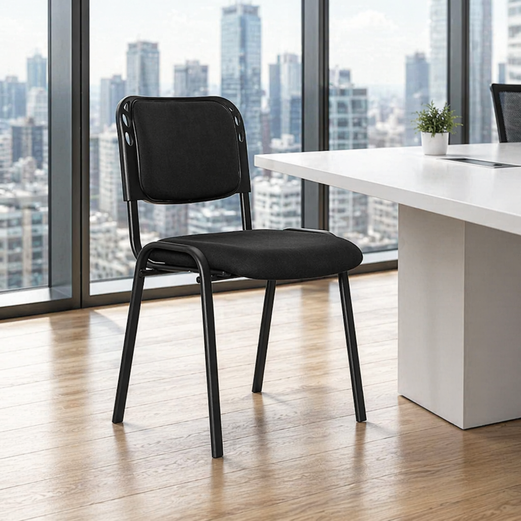 Modern Style Mesh Office Chair With Metal Frame Stacking Design For Visitor Conference School &amp; Student Use
