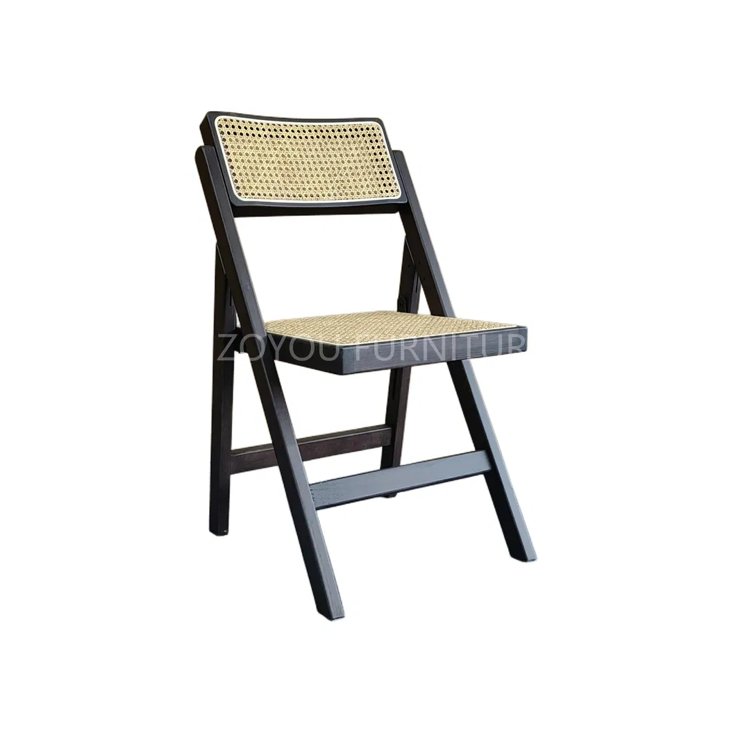 Wholesale Cheap Dining Chair Foldable Wood Chair Solid Wood Wooden Rattan Chair