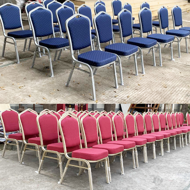 Wholesale Upholstered Blue Event Party Chairs Upholestered Back and Seat Fabric Hotel Banquet Chair