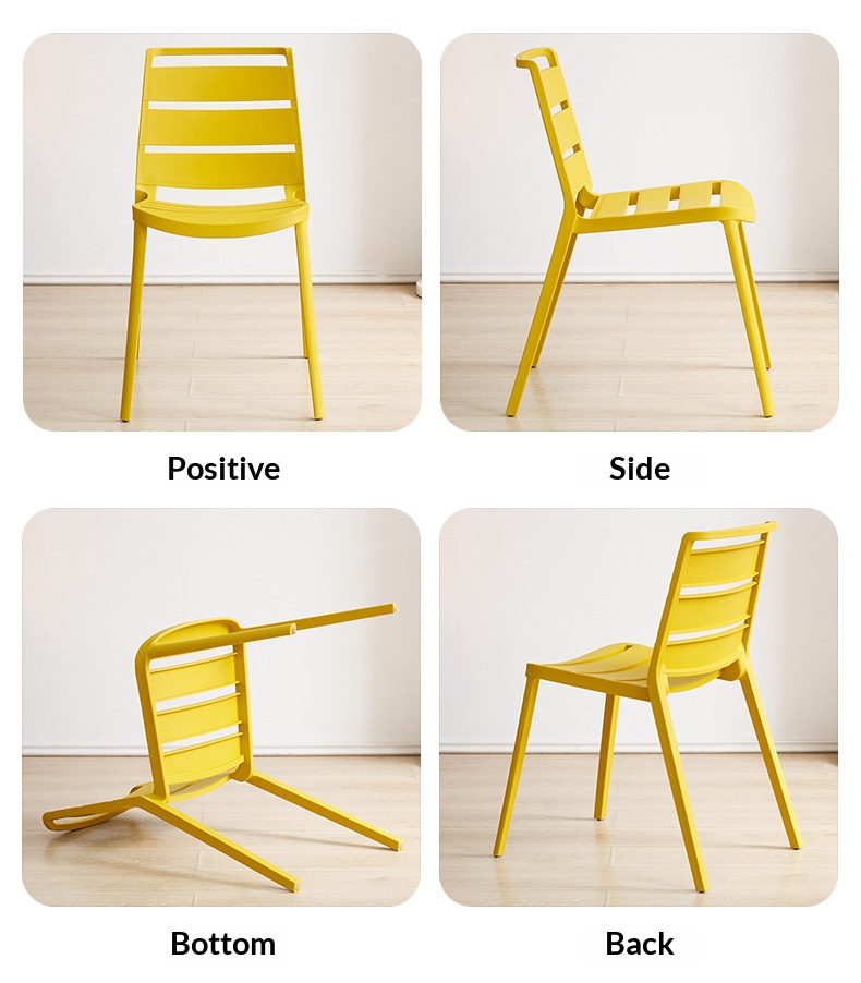 Outdoor Sturdy Stacking Dining Chairs Colorful Stackable PP Plastic Dining Chair For Caf&eacute; &amp; Hotel Use