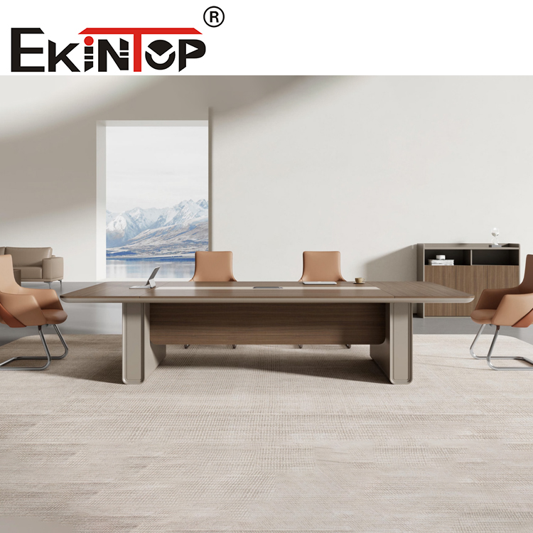 Ekintop Modern Wooden Conference Room Table Luxury Office Furniture Desk Meeting Conference Table and Chairs