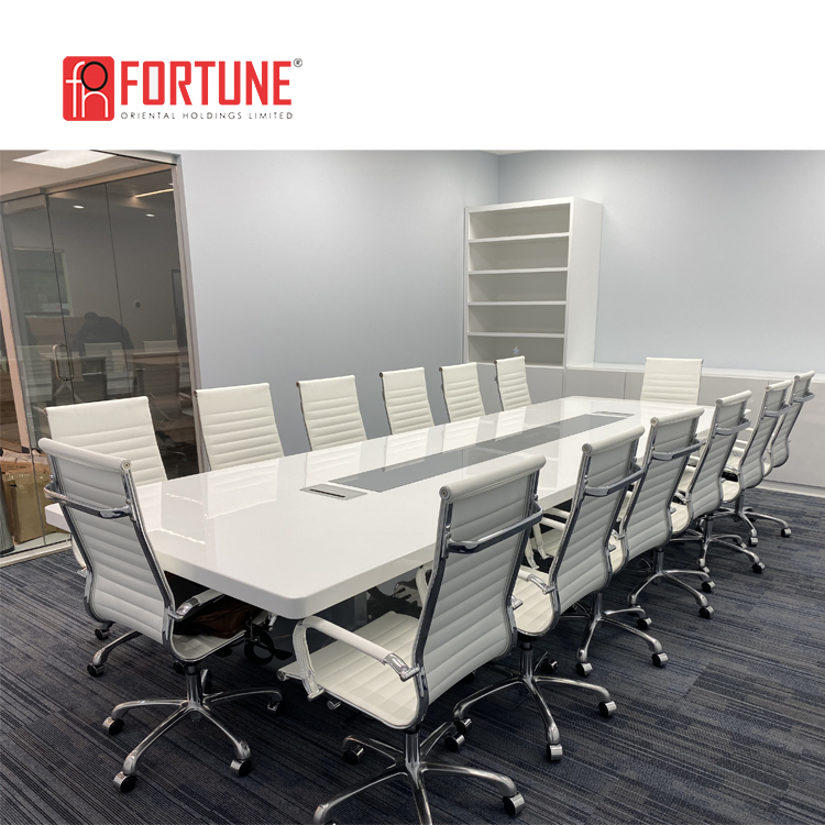 American It Company Pure White High End Conference Table High Glossy Conference Meeting Table