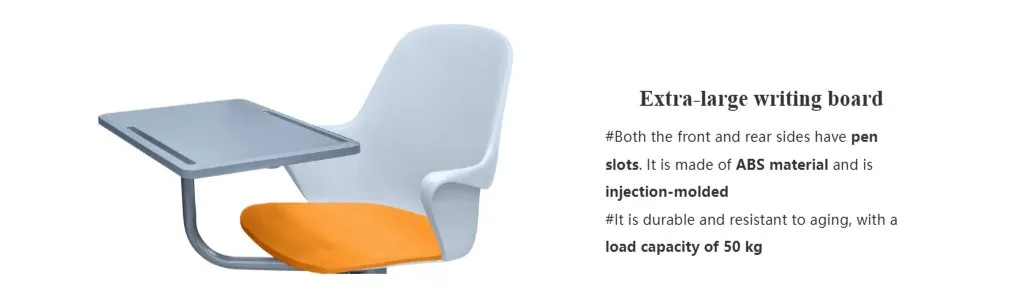 Office School Furniture Classroom Training Student Study Chair with Writing Pad
