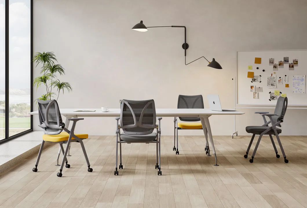 Wholesale Folding School Conference Meeting Room Student Staff Mesh Training Office Chair with Writing Tablet