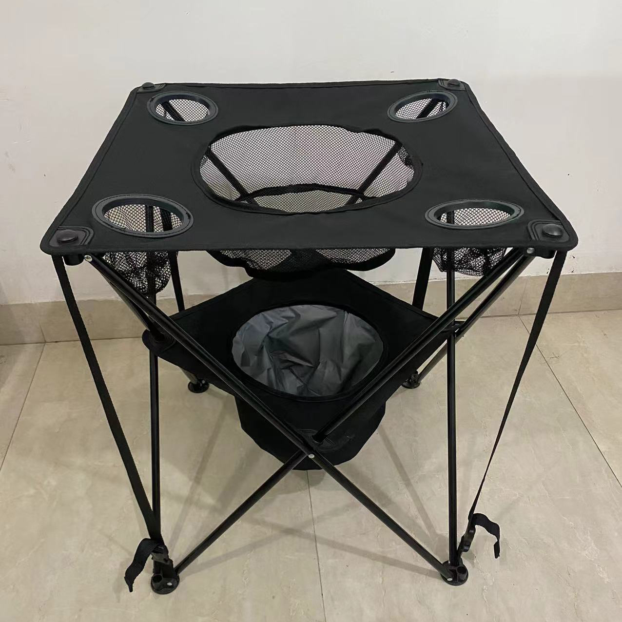 Lightweight and Durable Outdoor Folding Table with Ice Bucket Modern Dining Gear for Easy Camping and Park Use