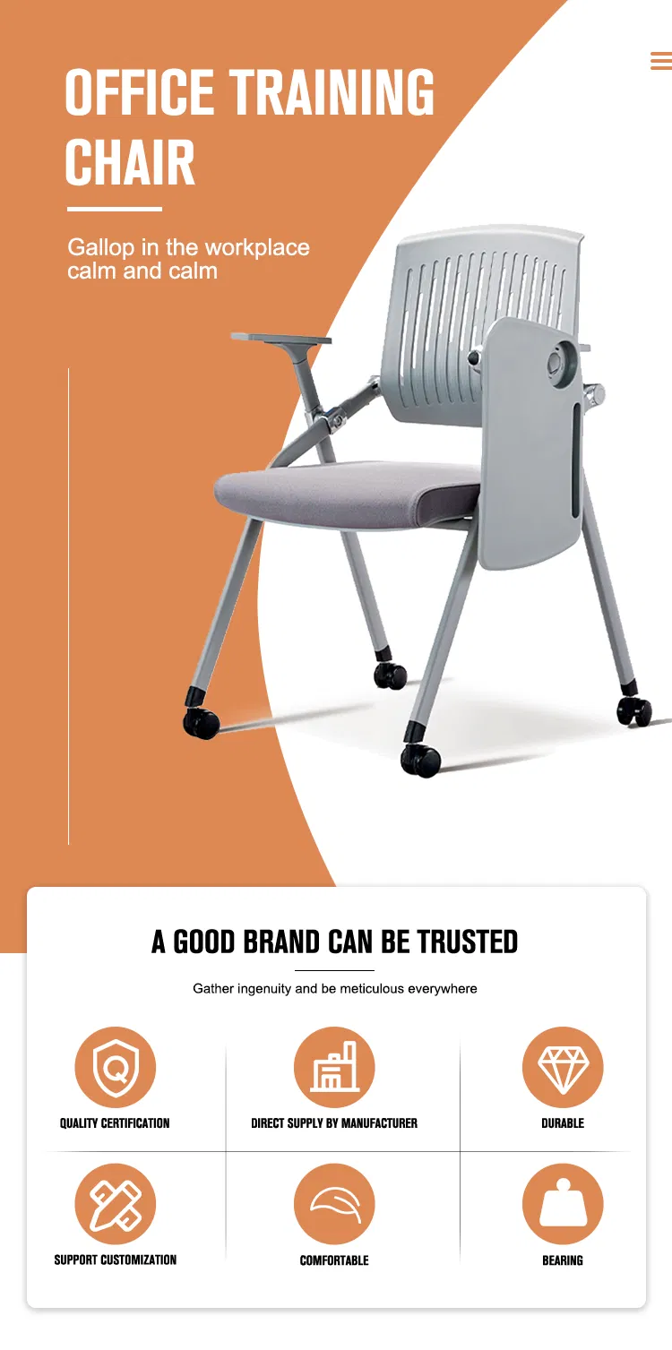University School Plastic Back Stackable Folding Office Training Room Chair with Wheels