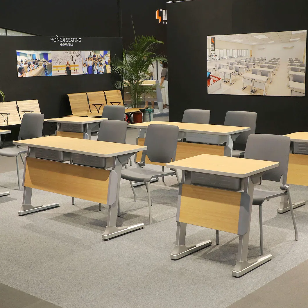 Classroom Double Student Desk and Chair Detailed 6