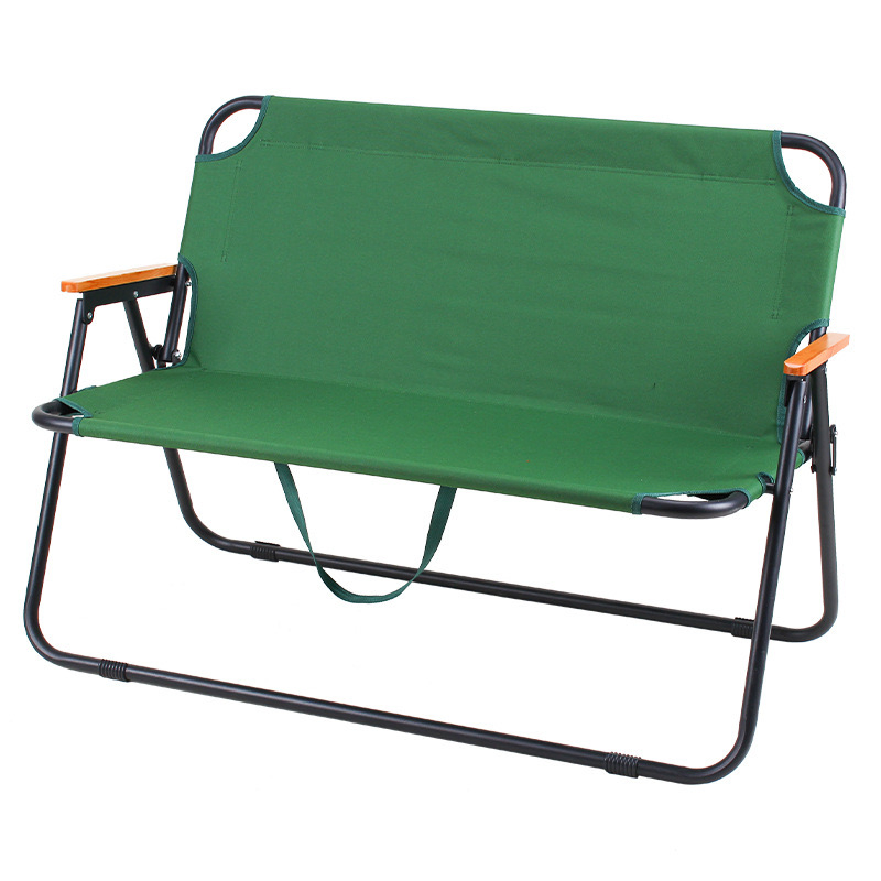 Aluminum Alloy Wood Grain Double Folding Chair Outdoor Portable Folding Chair Leisure Camping Picnic Double Beach Chair