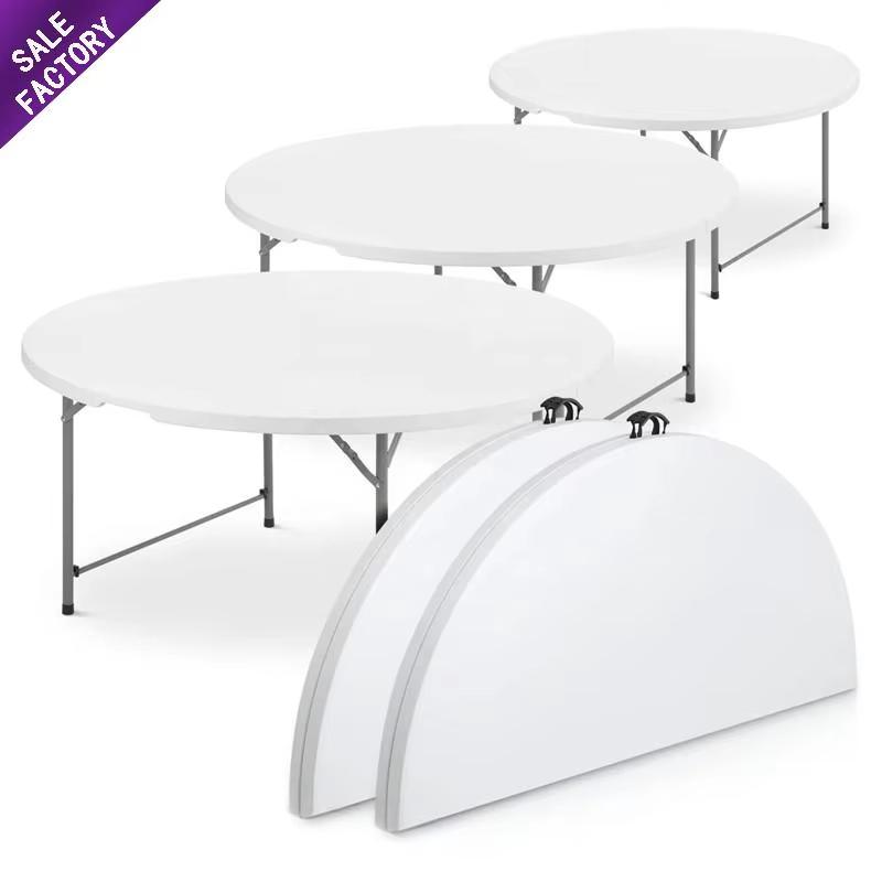White Camping Portable Folding Table And Chairs Set Folding Foldable Rectangular Wedding Event White Tables Chair Outdoor