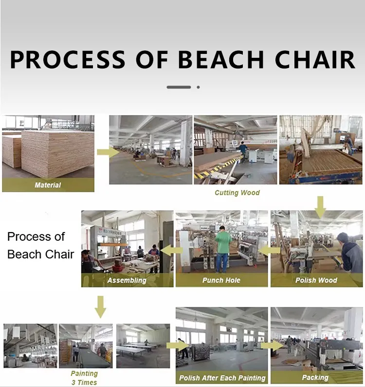 Adjustable Folding Wooden Beach Chair Customized Service