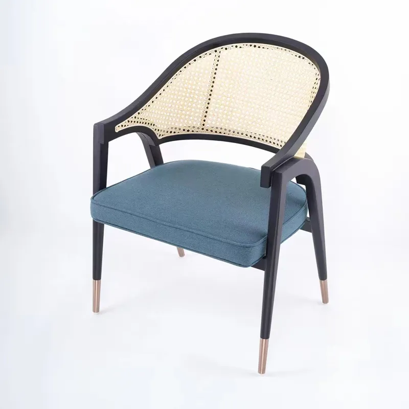 Modern Style Commercial Rattan+Wood Folding Wicker Chairs Leisure Dining Chair for Restaurant
