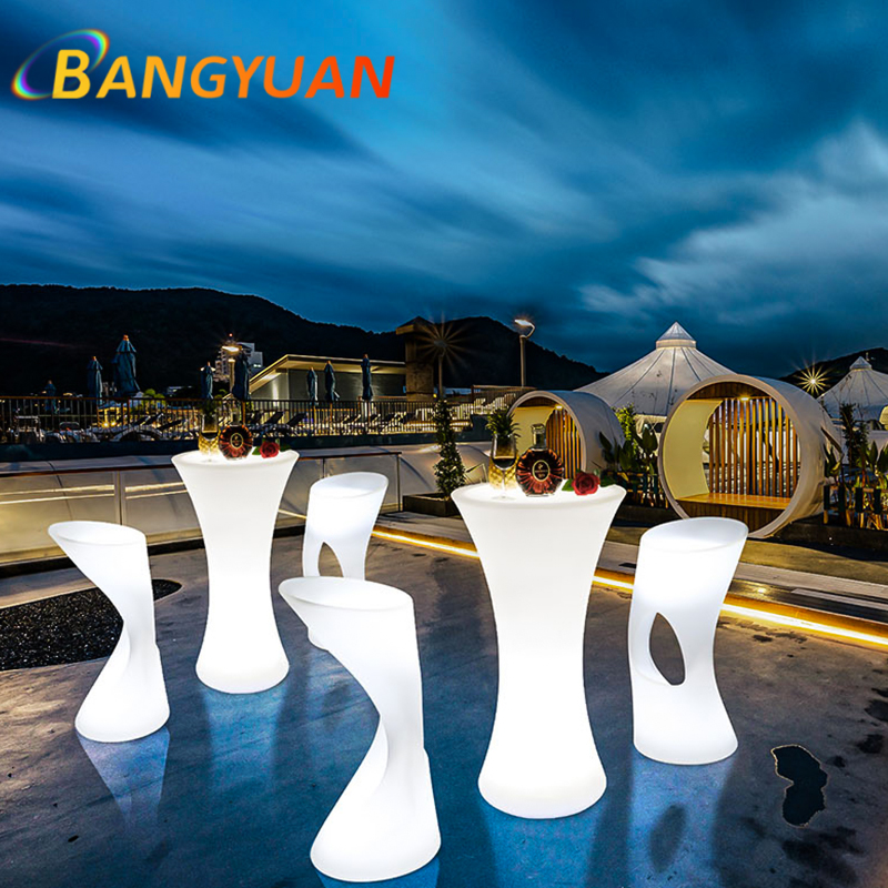 Factory Direct Sales LED Decorative bar Table Color Changing Cocktail Table bar Outdoor Restaurant bar Dining Led Table