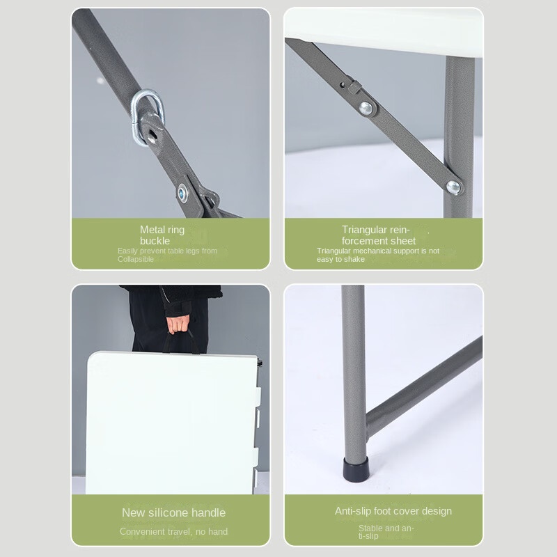 Hot Selling Modern Design Popular Rectangular Plastic Folding Tables for Indoor and Outdoor Events