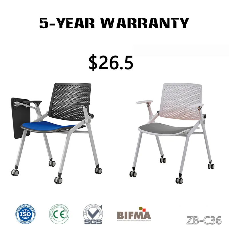 Wholesale Folding School Conference Meeting Room Student Staff Mesh Training Office Chair with Writing Tablet