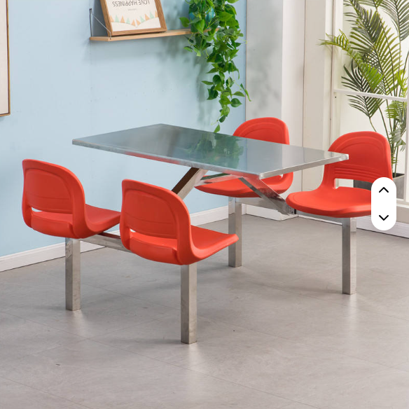 Modern Restaurant Tables Fibreglass School Canteen Dining Table and Chair Staff Cantina Dining Table and Chair