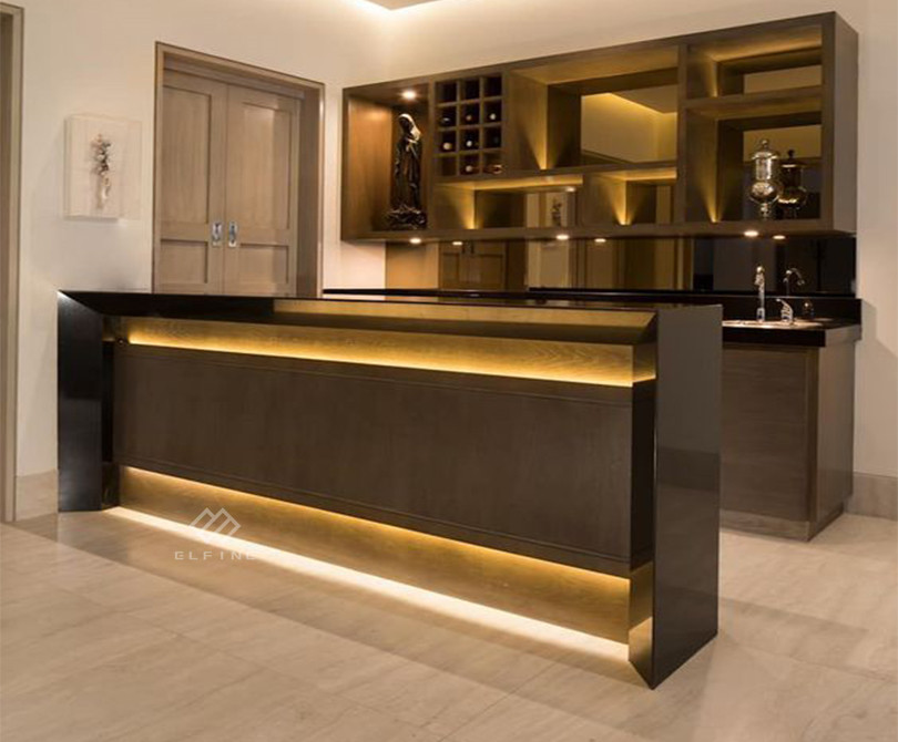 LED Light Factory Made Marble Top Cocktail Table European bar Counter