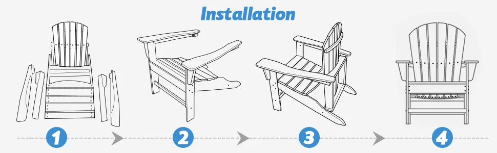 Popular Waterproof Patio Beach Chair Folding Plastic Wood Outdoor Adirondack Garden Chair