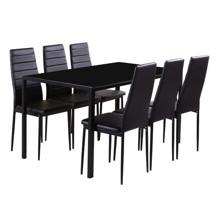 Free Sample Cheap Classic 4 Seater Modern Fiber Glass Top Dining Table Set/Dining Table and Chair