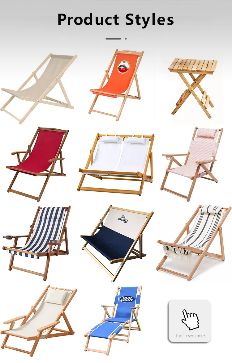 Adjustable Folding Wooden Beach Chair with Custom Design