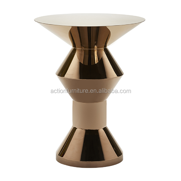 Commercial Bar Furniture Stainless Steel Gold Bar Table With Chairs Set Cocktail Bar Table for Night Club Wedding