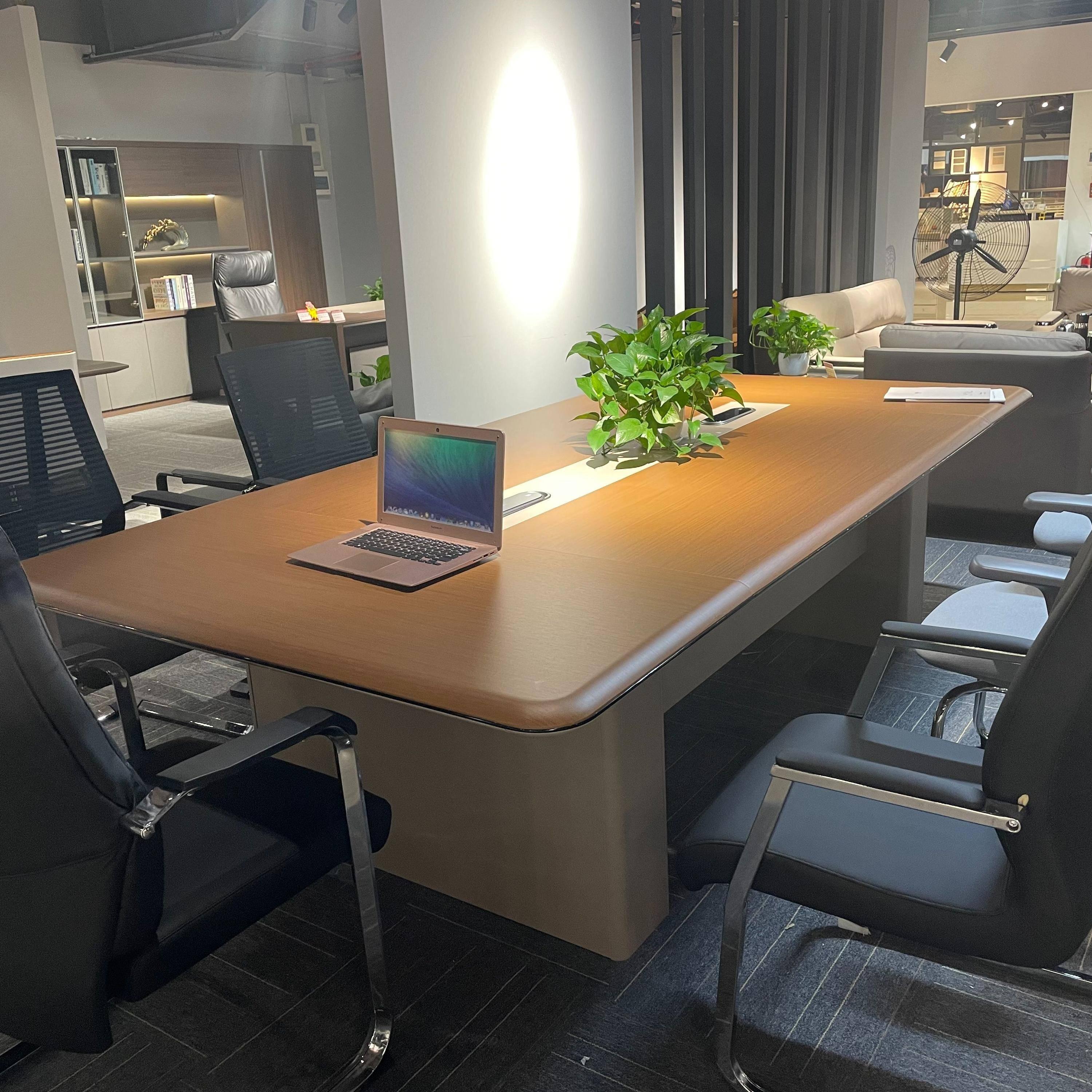 Modern 6-8 Person Executive Rectangle Shape Solid Wood Modular Conference Table for Hotel Coworking or Meeting Office Desk