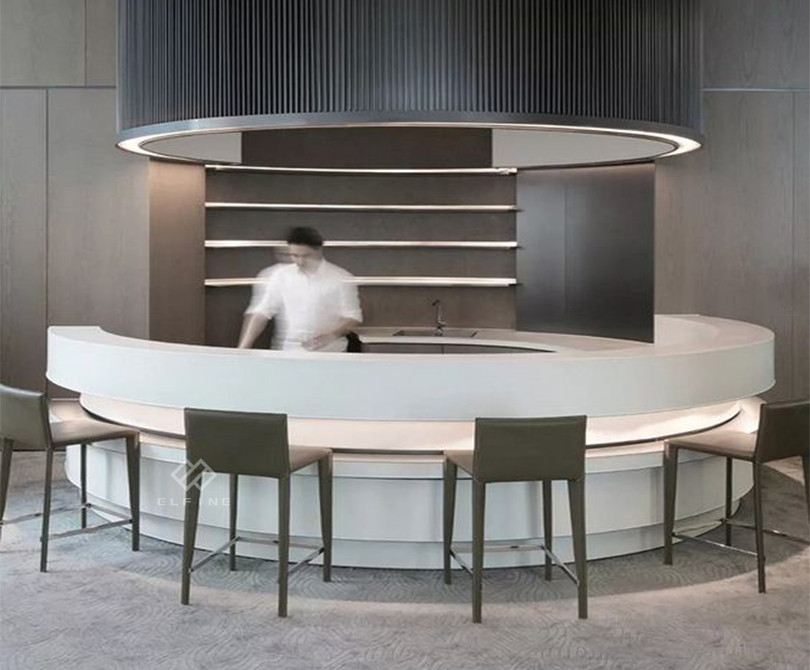 LED Light Factory Made Marble Top Cocktail Table European bar Counter