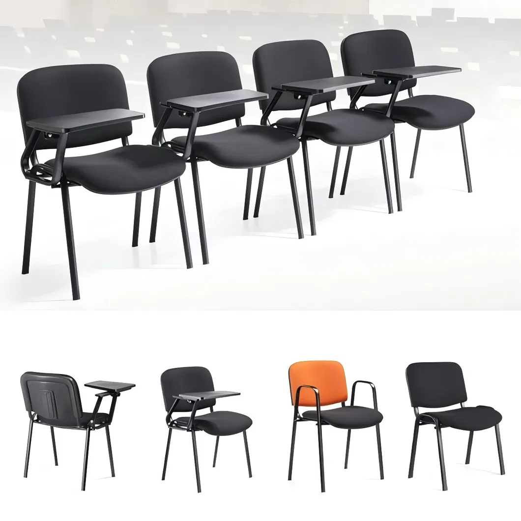 School Classroom Furniture Student Office Meeting Room Study Desk Training Chair with Writing Pad
