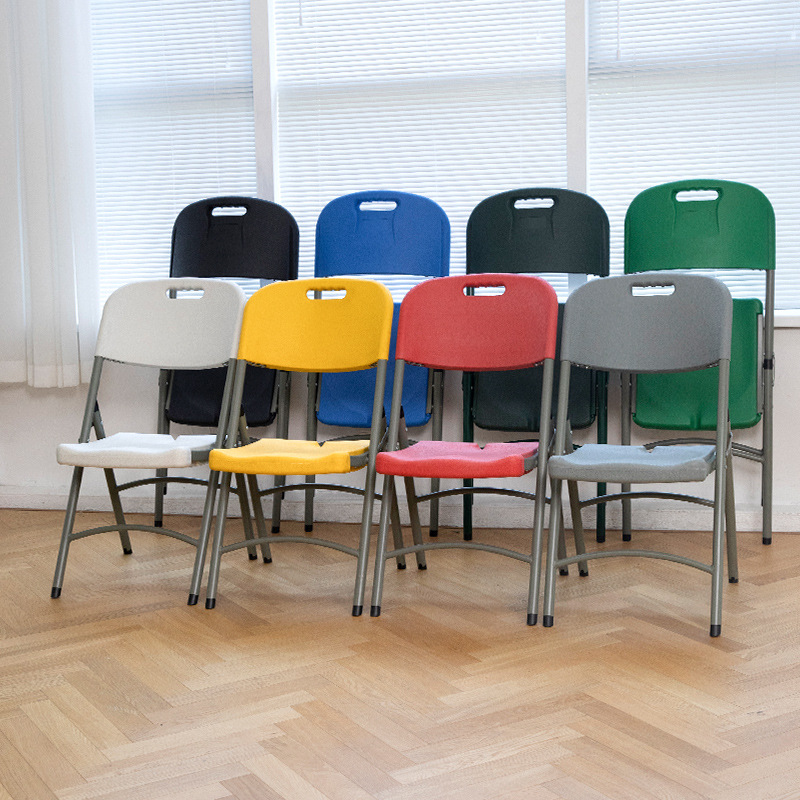 Contemporary Plastic Folding Outdoor Chair Farmhouse School Dining Park Workshop Courtyard Party Events-Simple Economically