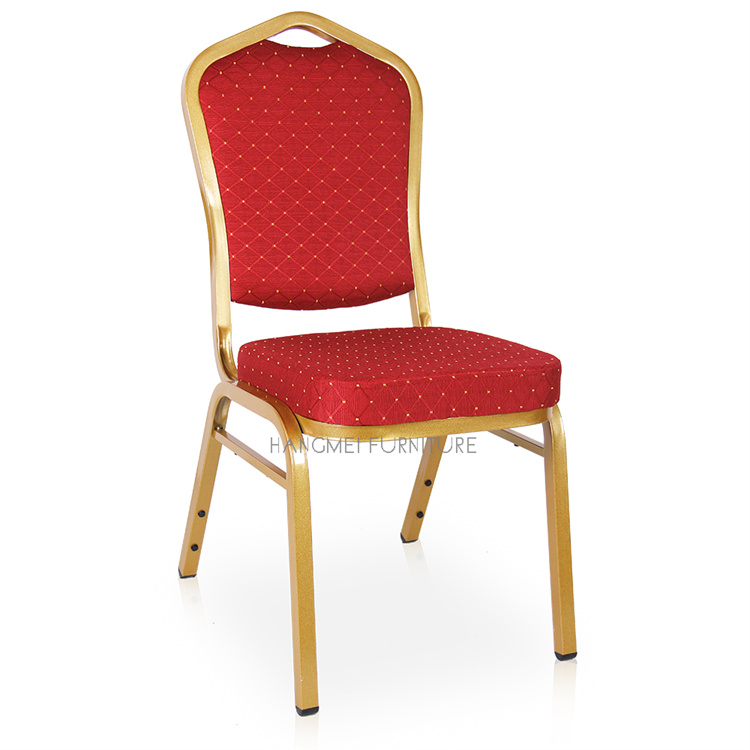 Wholesale Cheap Hotel Restaurant Outdoor Stackable Iron Fabric Upholstered Padded Throne Banquet Chair for Wedding Events