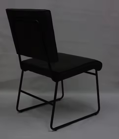 Hot Sale Stacking Restaurant Hotel Furniture Chairs Upholstered Fabric Seat and Back Metal Legs Dining Chairs