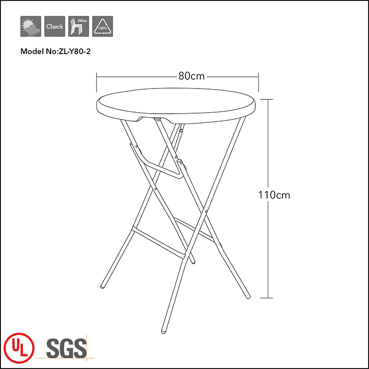 Bulk Cheap Folding Stainless High Top Folding Cocktail Table Round Plastic Folding Cocktail Table