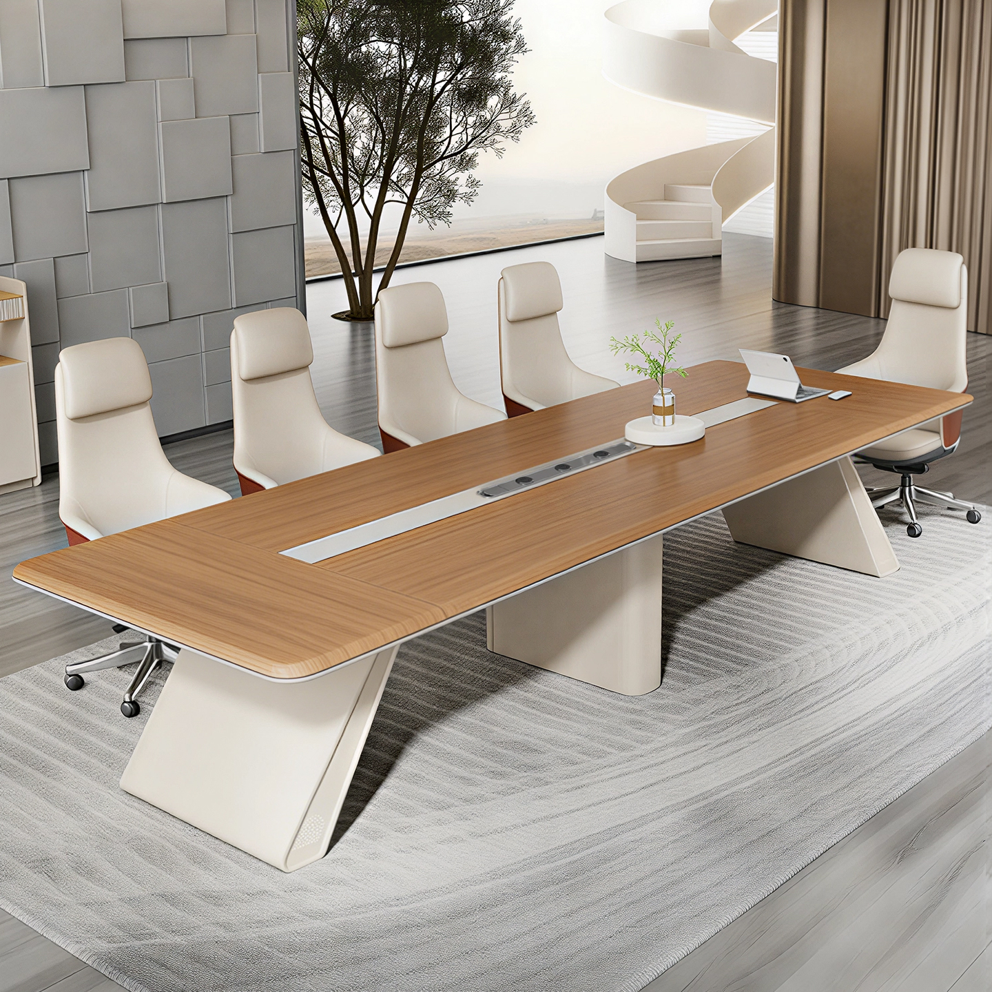 Modern Simple Large Business Conference Table Long Negotiation Desk Wear Resistant Luxury Office Negotiation Furniture