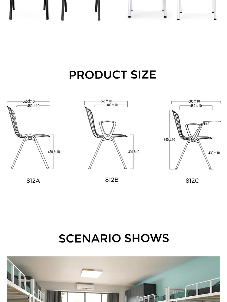 Folding Armrest School Furniture Classroom Student Learning Training Chair