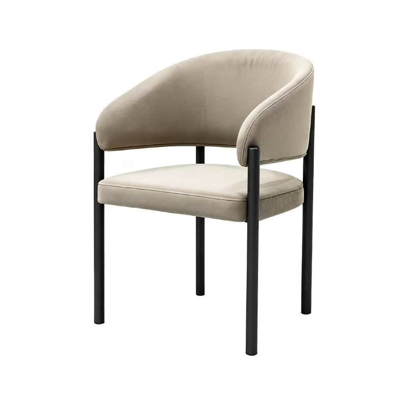Modern Contemporary Light Luxury Iron &amp; Fabric Dining Chair Restaurant Set for Hotel Bar Supermarket