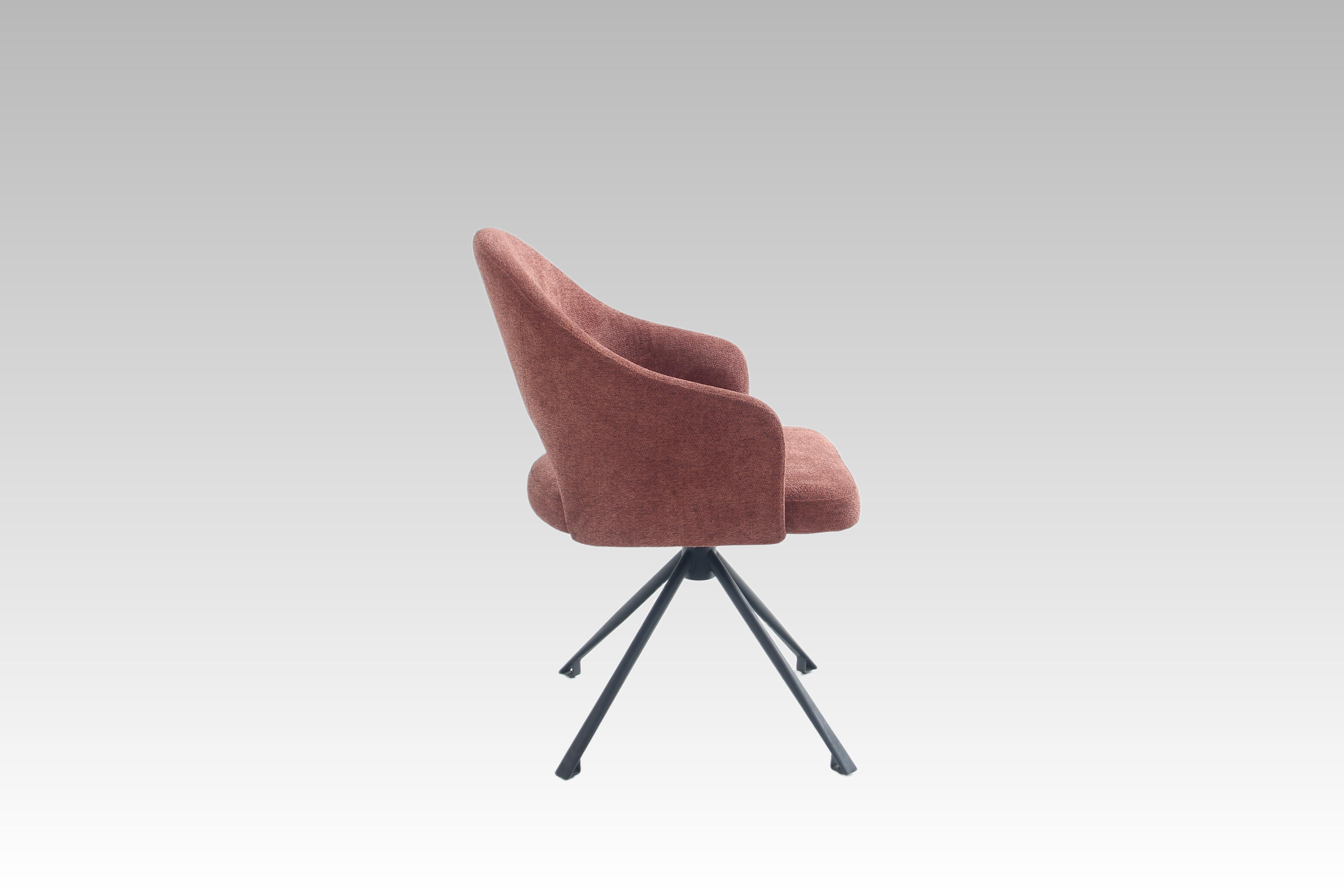 Wholesale Nordic Modern Minimalist Upholstered Diningroom Hotel Restaurant Villa Metal Leg Revolving Swivel Dining Chair