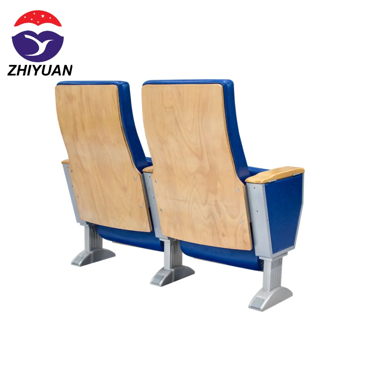 Fireproof Fabric Auditorium Chair with Wood Armrest for Church Worship Event Hall