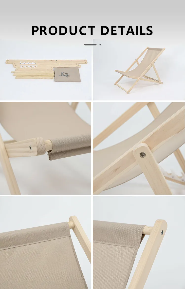 Adjustable Folding Wooden Beach Chair with Custom Design
