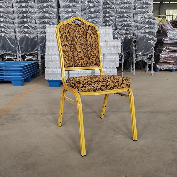Hot Sale Hotel Upholstered Stackable Party Event Wedding Chair Metal Frame Fabric Hotel Banquet Chairs